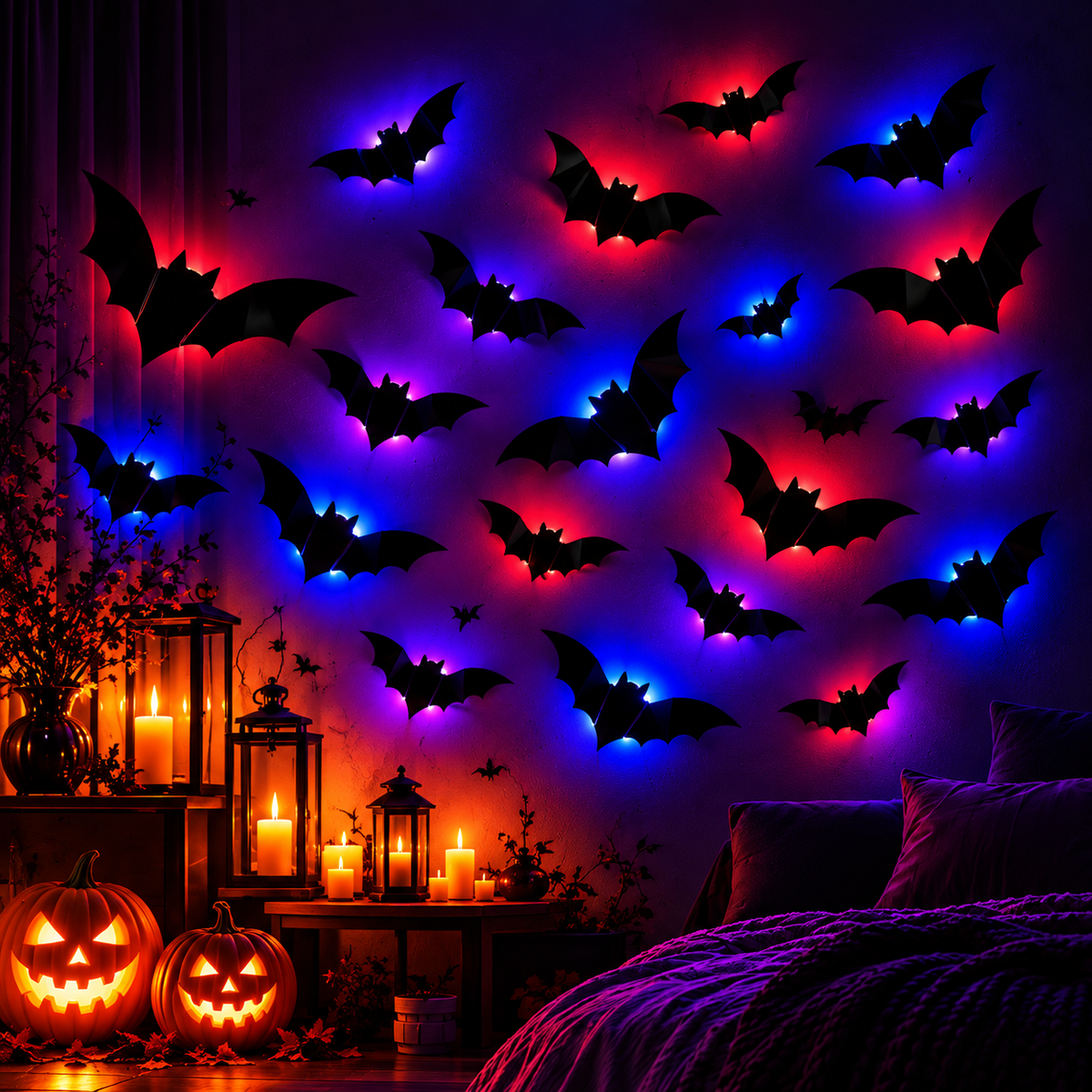 Halloow Bats Night Light 3D