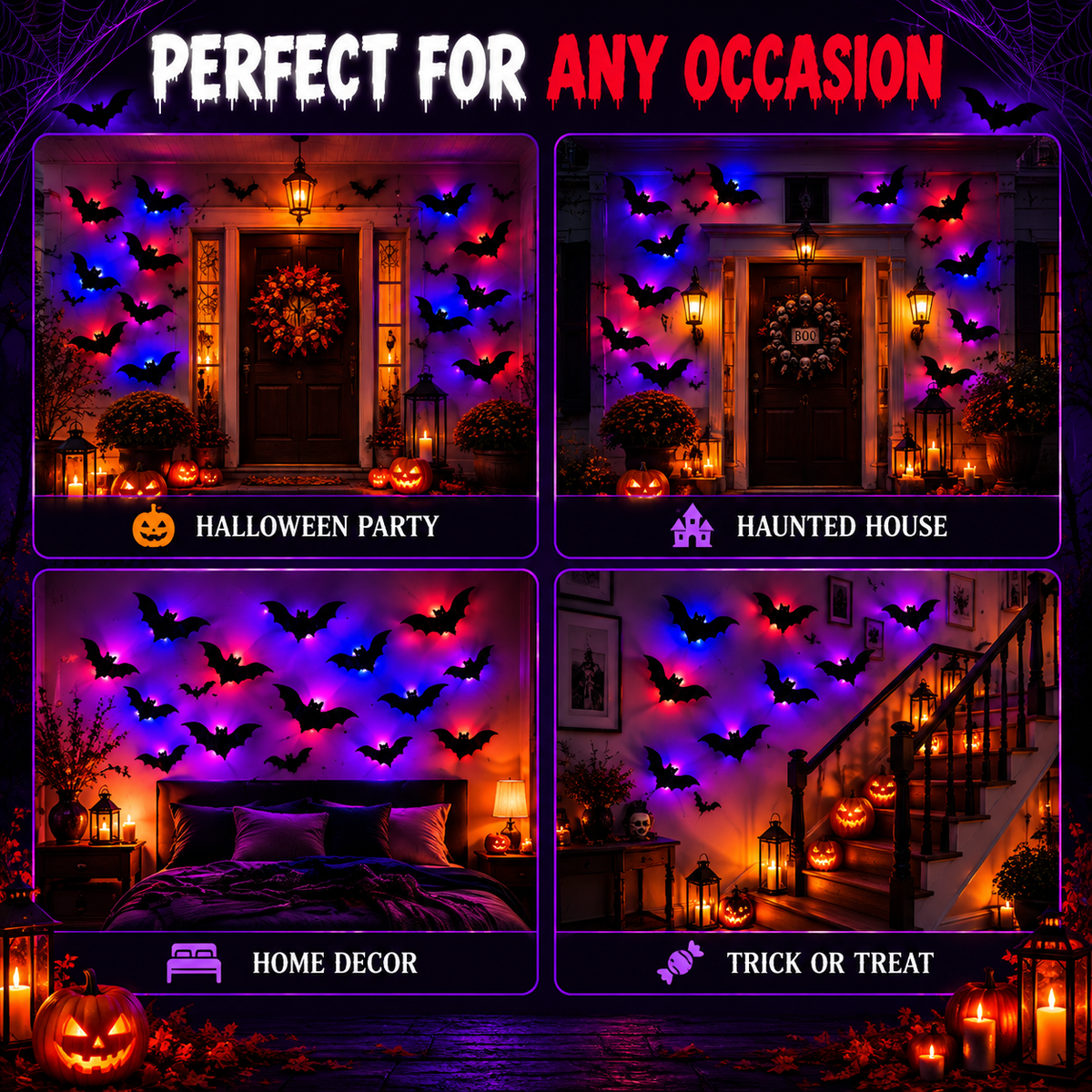 Halloow Bats Night Light 3D